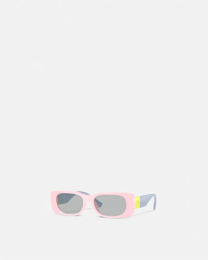 Eyewear Kids Versace Medusa Plaque Rectangular Sunglasses Light Pink