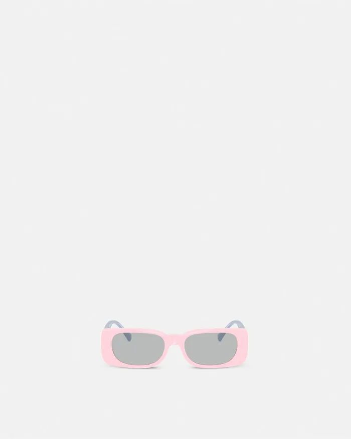 Eyewear Kids Versace Medusa Plaque Rectangular Sunglasses Light Pink