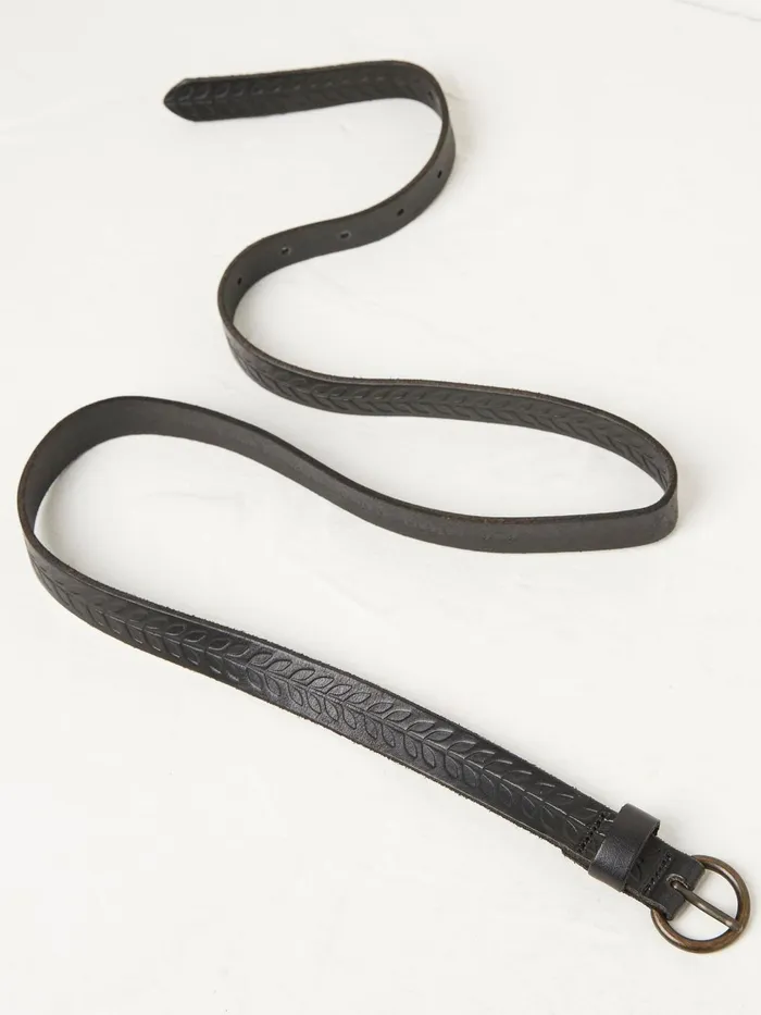 Fat Face Belts Black Skinny Embossed Belt 8211 Women