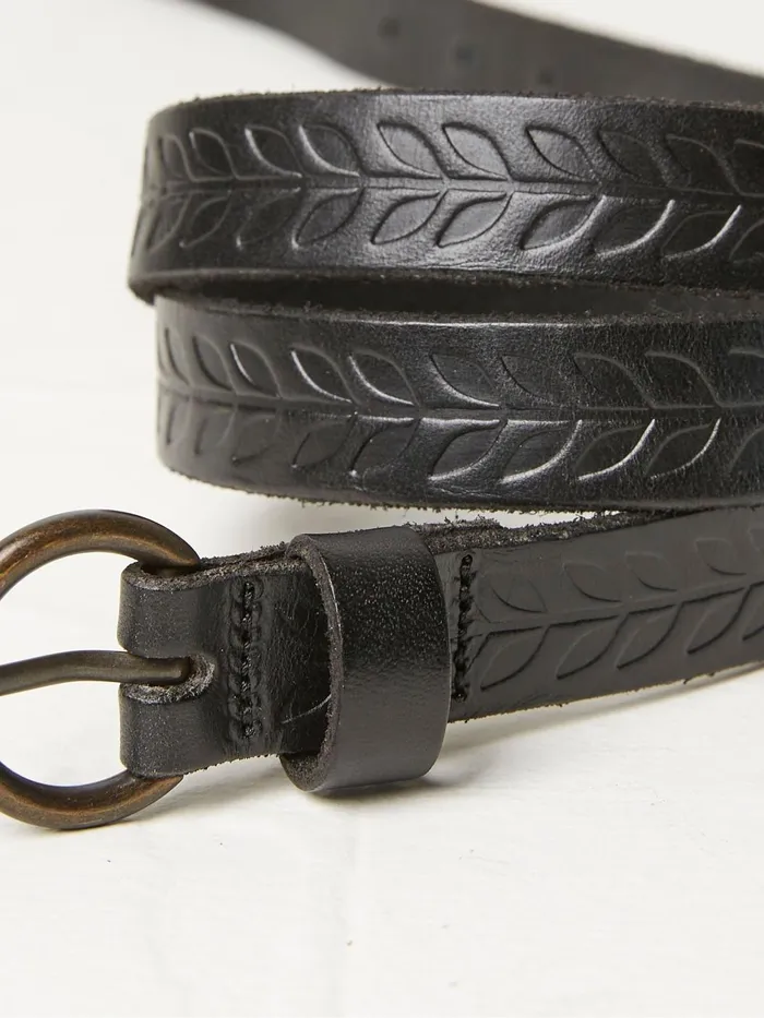 Fat Face Belts Black Skinny Embossed Belt 8211 Women