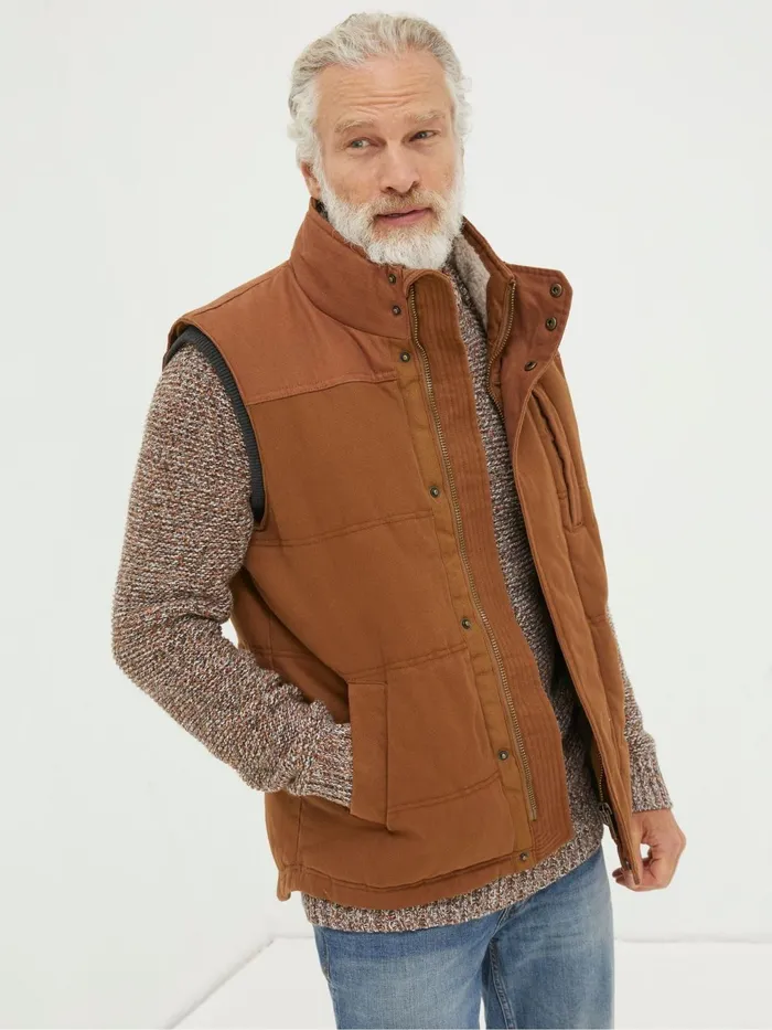 Fat Face Coats and Jackets Brown Canvas Gilet 8211 Men Fat Face Coats and Jackets Brown Canvas Gilet 8211 Men