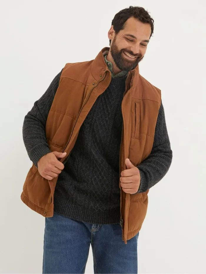 Fat Face Coats and Jackets Brown Canvas Gilet 8211 Men Fat Face Coats and Jackets Brown Canvas Gilet 8211 Men