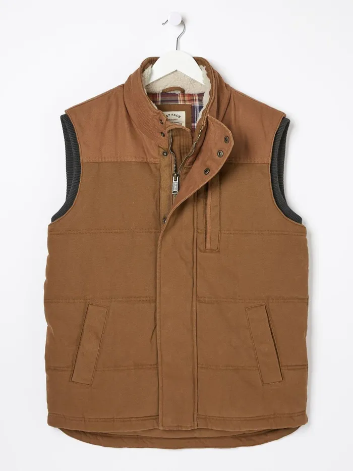 Fat Face Coats and Jackets Brown Canvas Gilet 8211 Men Fat Face Coats and Jackets Brown Canvas Gilet 8211 Men