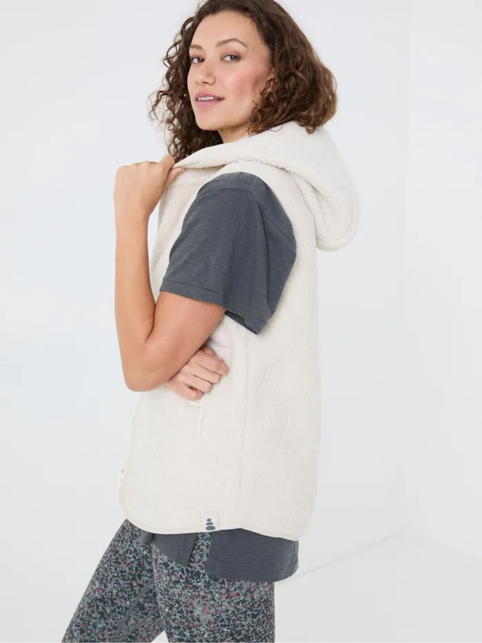 Fat Face Coats and Jackets Estelle Natural Fleece Gilet 8211 Women