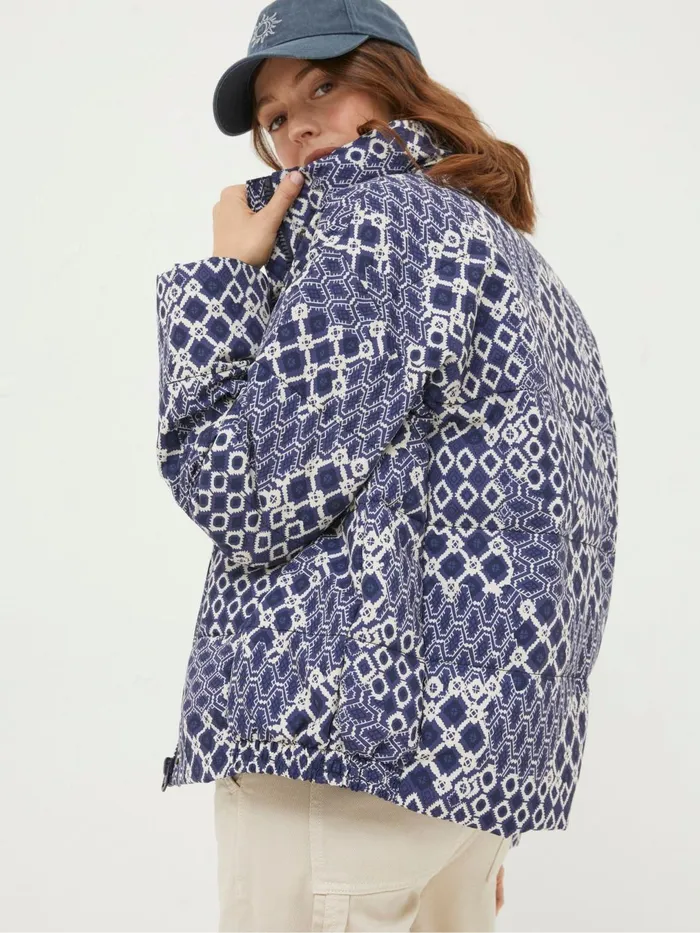 Fat Face Coats and Jackets Peri Blue Patchwork Puffer Jacket 8211 Women