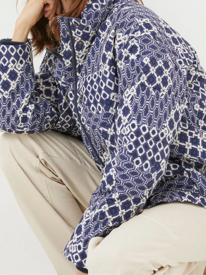 Fat Face Coats and Jackets Peri Blue Patchwork Puffer Jacket 8211 Women