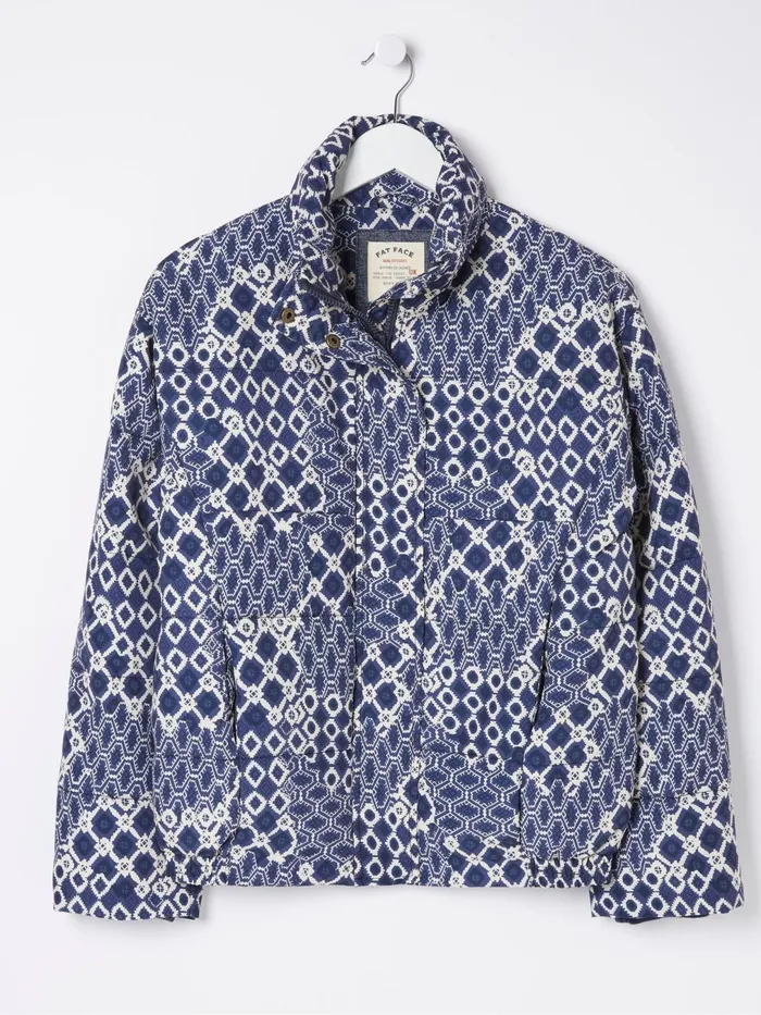 Fat Face Coats and Jackets Peri Blue Patchwork Puffer Jacket 8211 Women