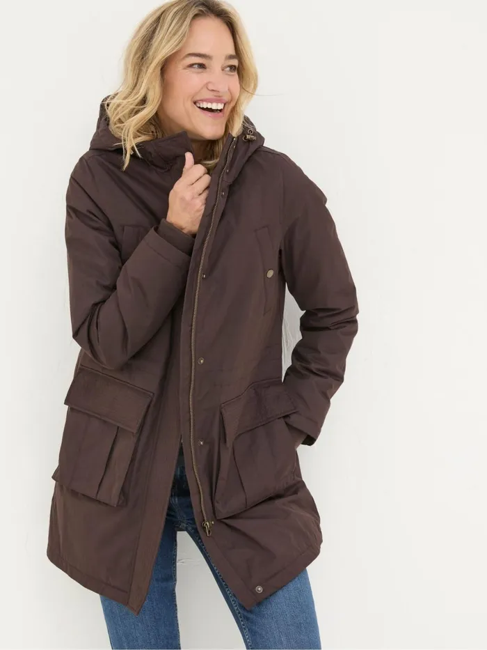 Fat Face Coats and Jackets Petra Brown Petra Parka Brown Coat 8211 Women