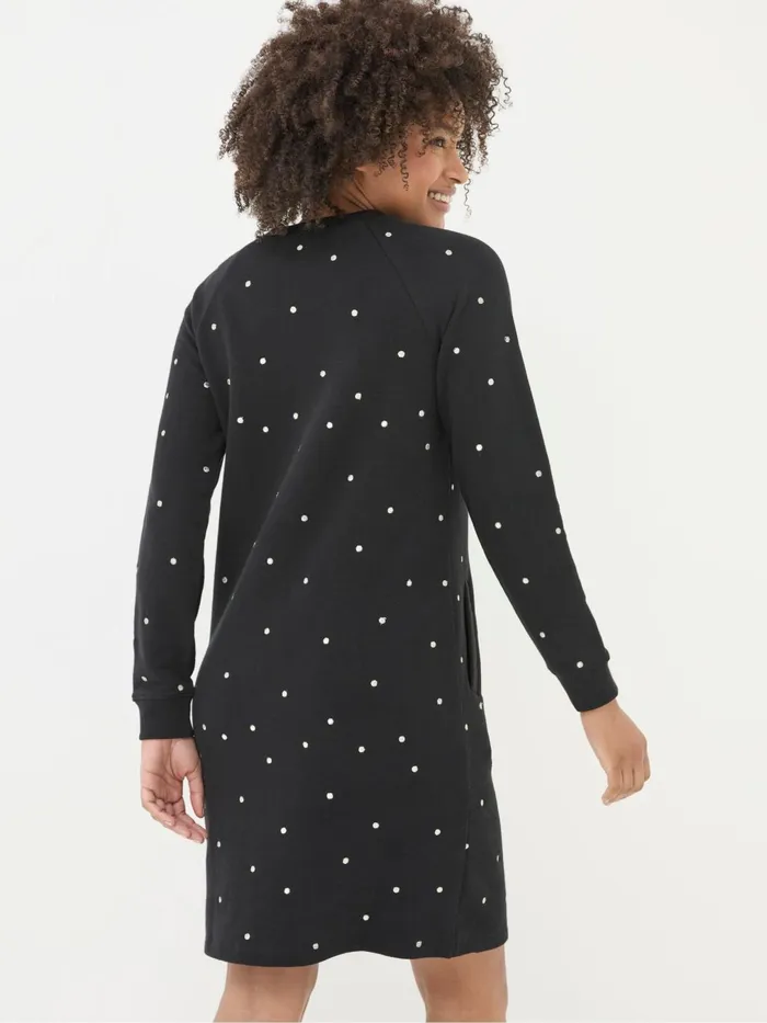 Fat Face Dresses Georgia Black Embroidered Sweat Dress 8211 Women