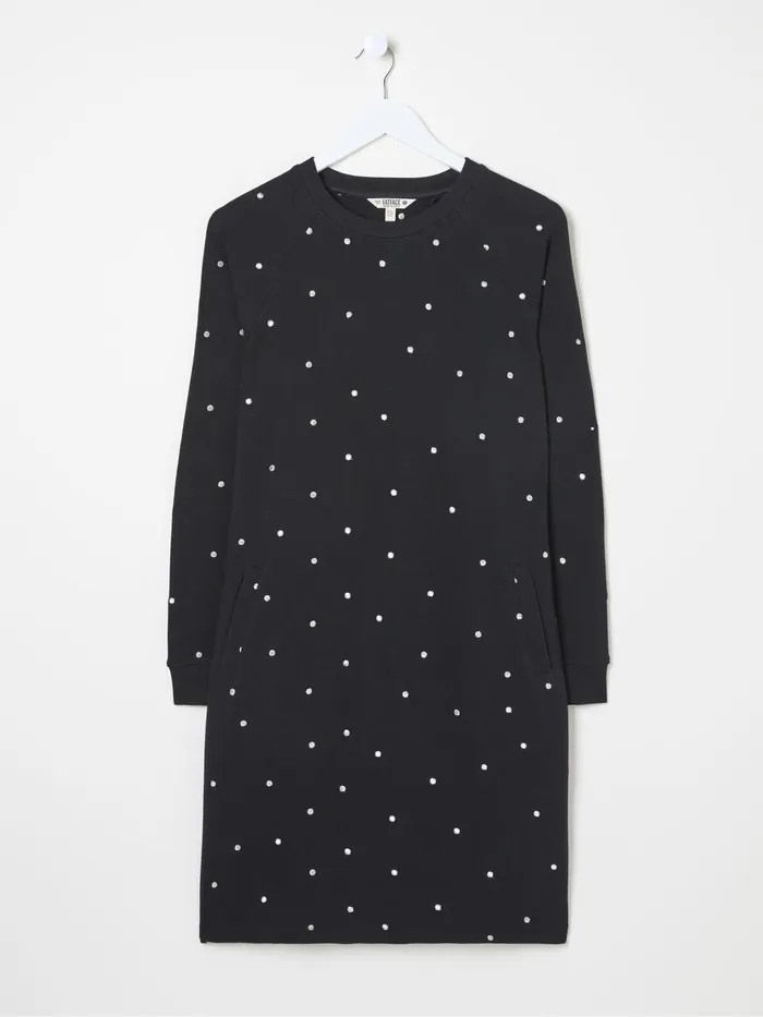 Fat Face Dresses Georgia Black Embroidered Sweat Dress 8211 Women