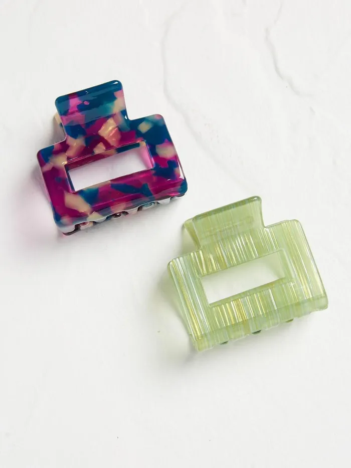 Fat Face Hair Accessories Green 2 Pack Resin Claw Clips 8211 Women