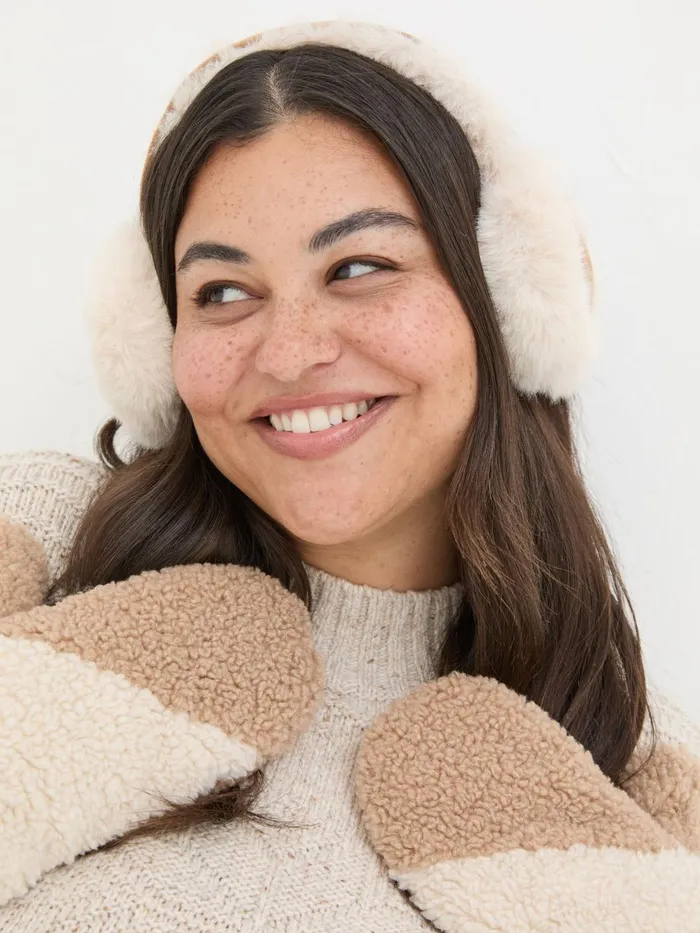Fat Face Hats Brown Fluffy Earmuffs 8211 Women