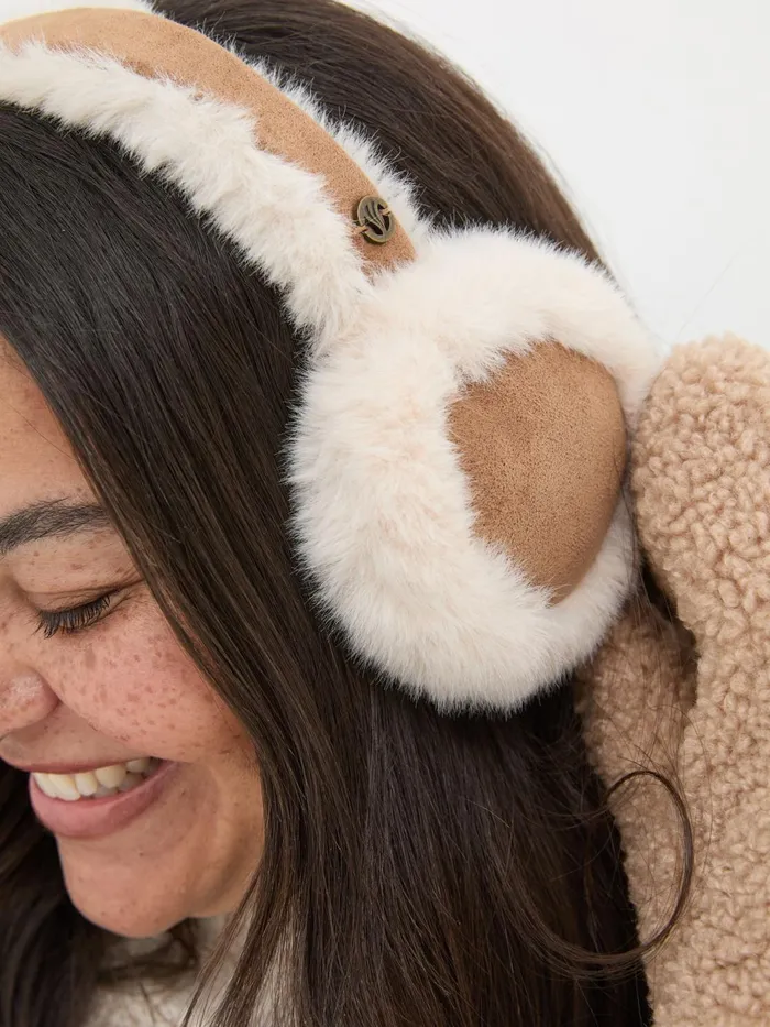 Fat Face Hats Brown Fluffy Earmuffs 8211 Women