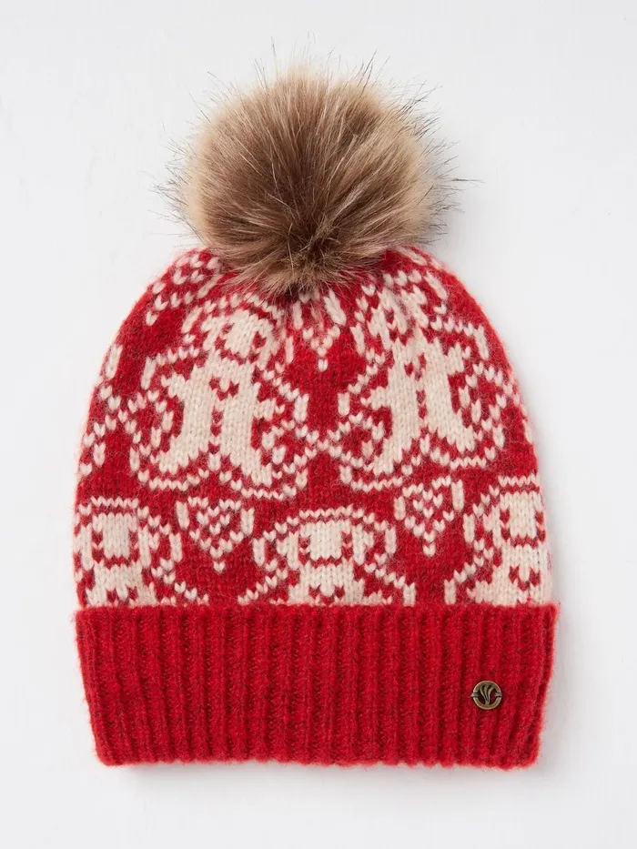 Fat Face Hats Red Ginger Bread Beanie Hat 8211 Women