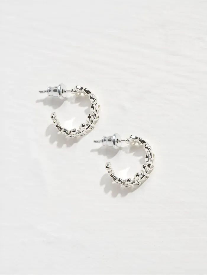 Fat Face Jewellery Daisy Silver Tone Tone Hoops Earrings 8211 Women