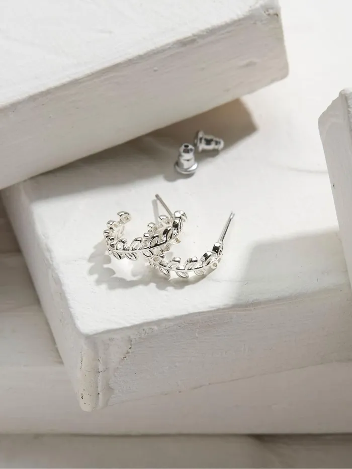 Fat Face Jewellery Daisy Silver Tone Tone Hoops Earrings 8211 Women