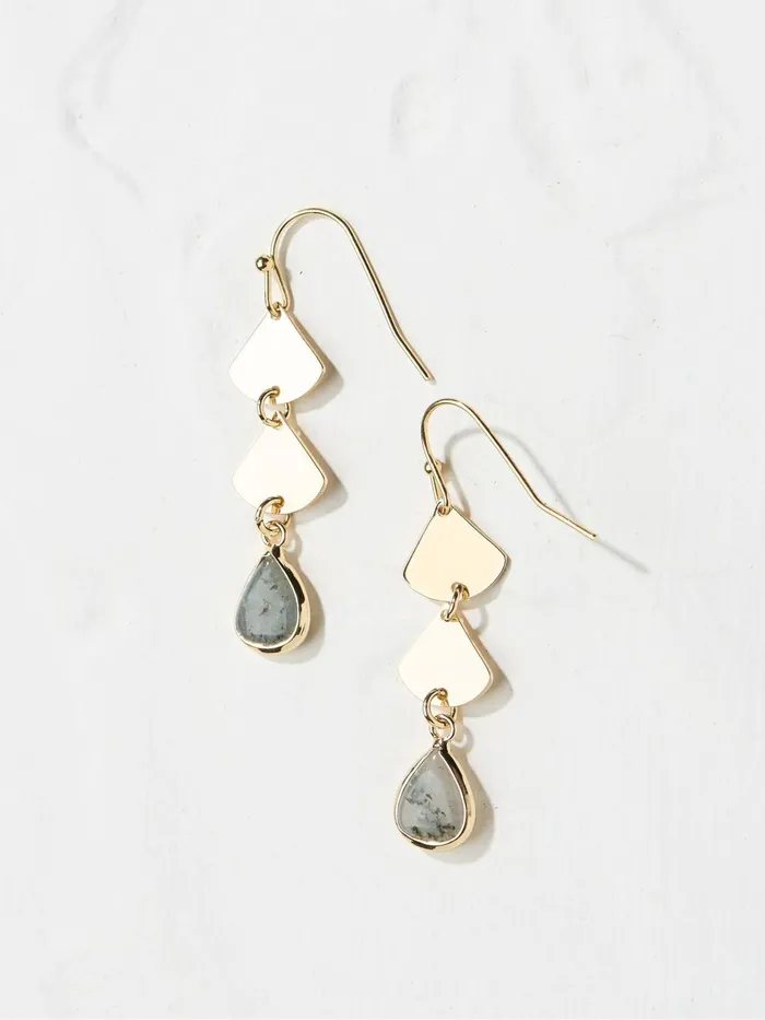 Fat Face Jewellery Gold Tone Fan Drop Earrings 8211 Women