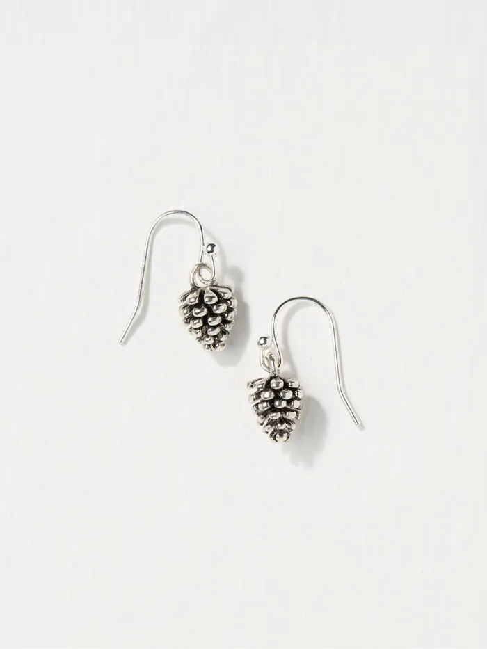 Fat Face Jewellery Silver Tone Pinecone Earrings 8211 Women