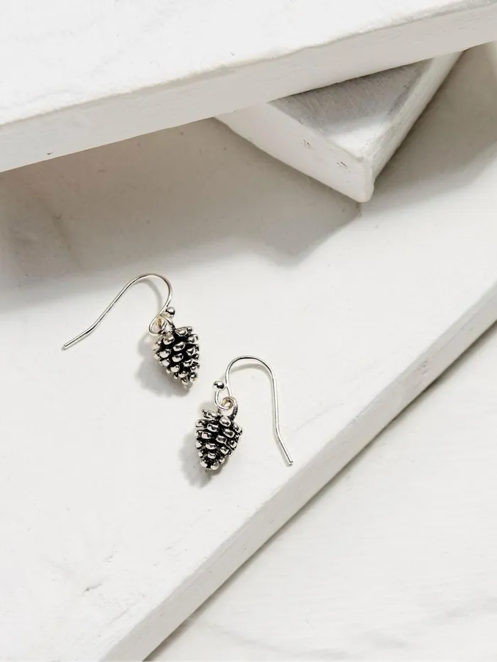 Fat Face Jewellery Silver Tone Pinecone Earrings 8211 Women