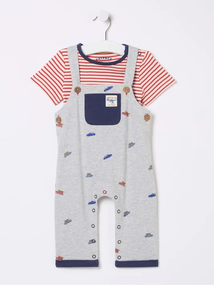 Fat Face Jumpsuits and Playsuits Grey Blue Stripe Dungarees 8211 Kids