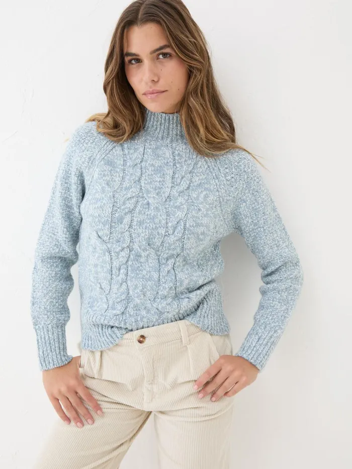 Fat Face Knitwear Blue Cali Cable Jumper 8211 Women