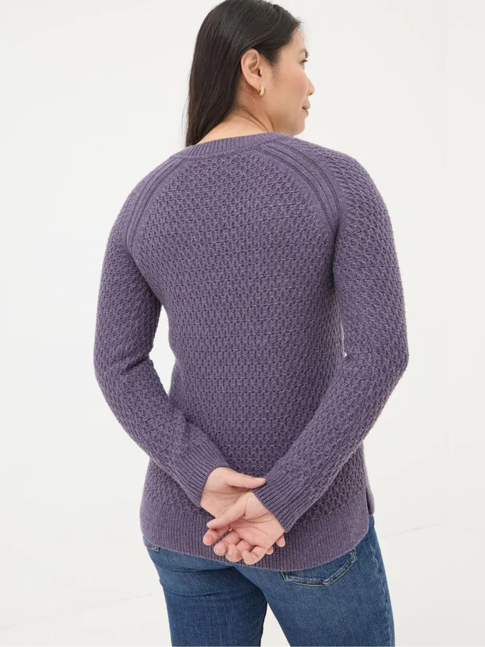Fat Face Knitwear Ella Dark Purple Textured Jumper 8211 Women