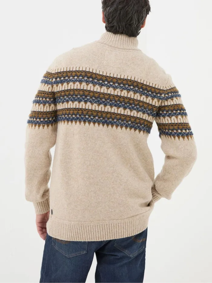 Fat Face Knitwear Ives Natural Half Neck Jumper 8211 Men