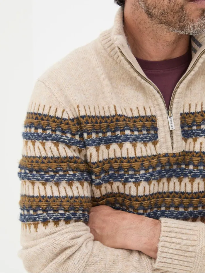Fat Face Knitwear Ives Natural Half Neck Jumper 8211 Men