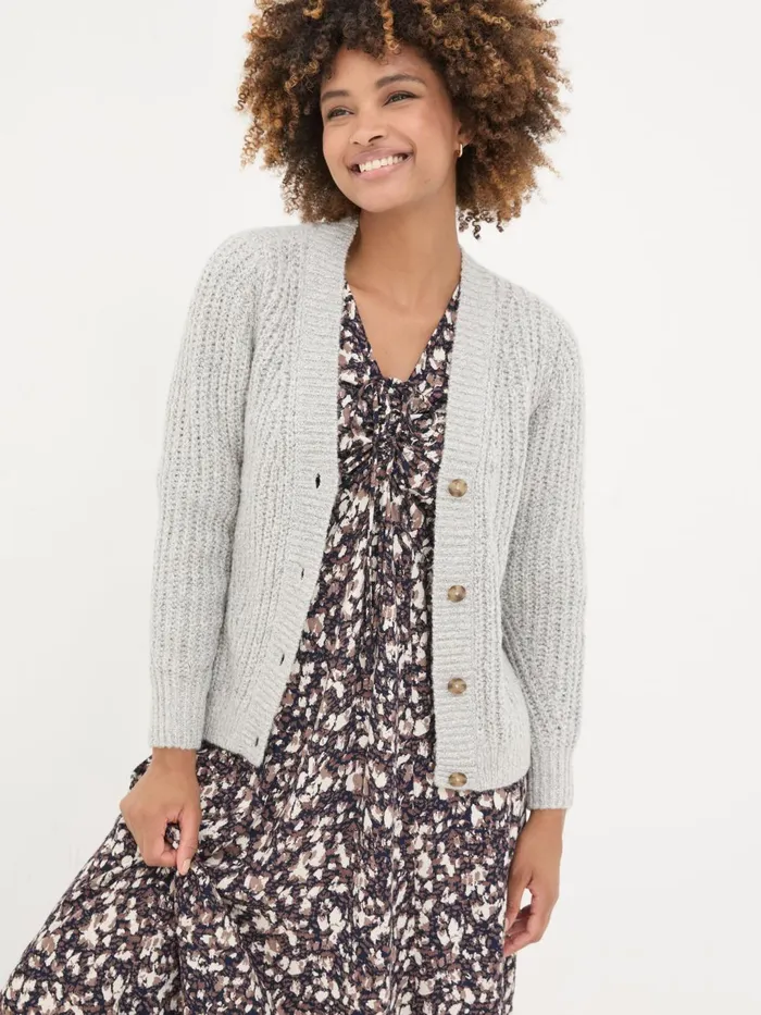 Fat Face Knitwear Light Grey Alicia Cardigan 8211 Women