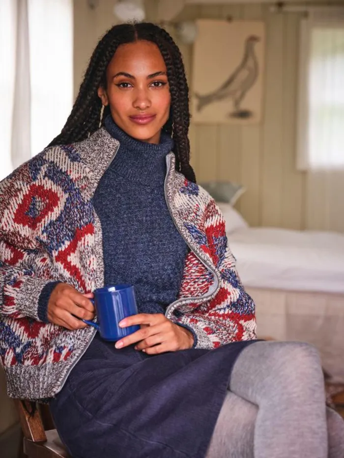 Fat Face Knitwear Multi Erin Knitted Zip Through Cardigan 8211 Women