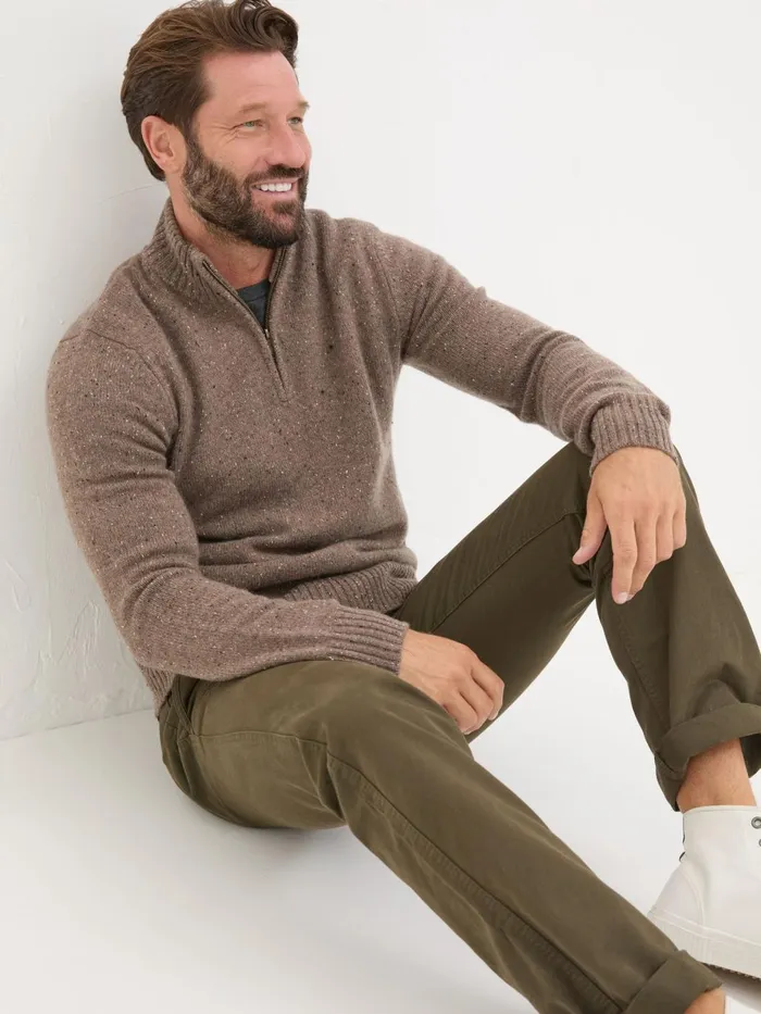 Fat Face Knitwear Natural Lambswool Half Neck Jumper 8211 Men