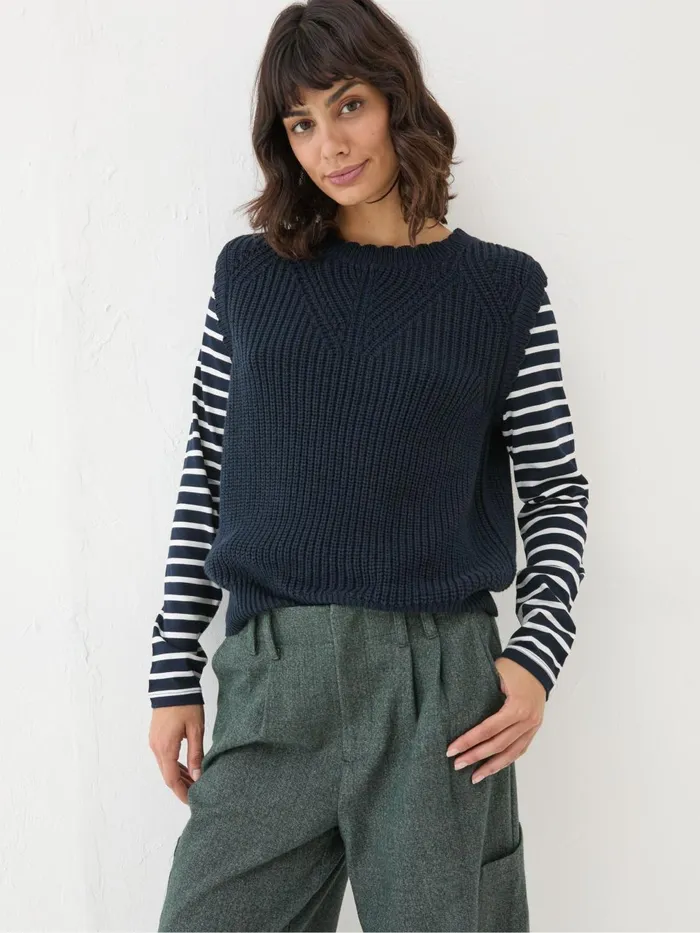 Fat Face Knitwear Navy Heidi 2In1 Tank Jersey 8211 Women