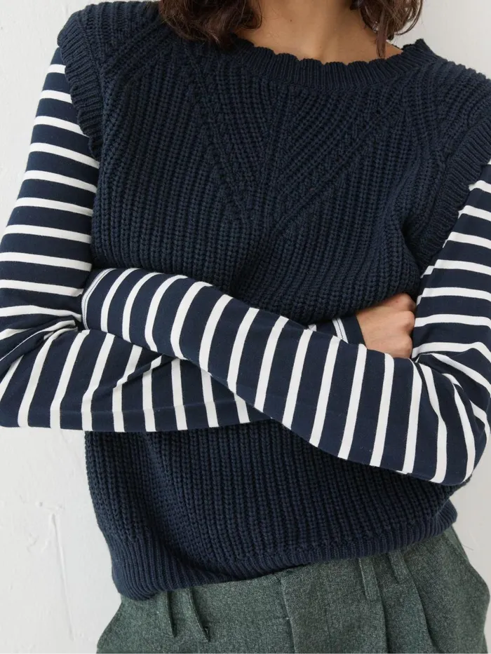 Fat Face Knitwear Navy Heidi 2In1 Tank Jersey 8211 Women