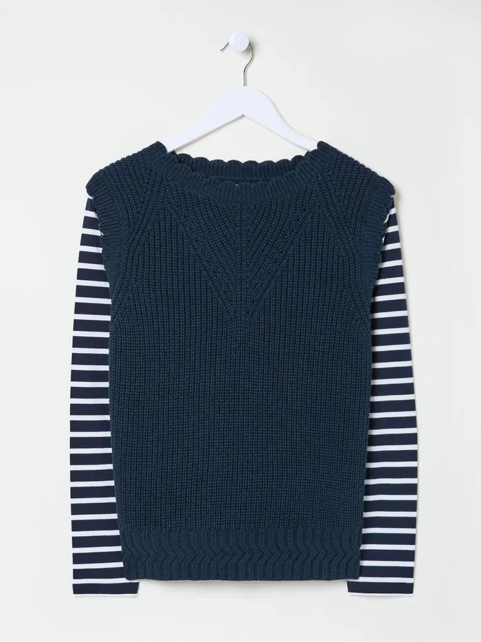 Fat Face Knitwear Navy Heidi 2In1 Tank Jersey 8211 Women