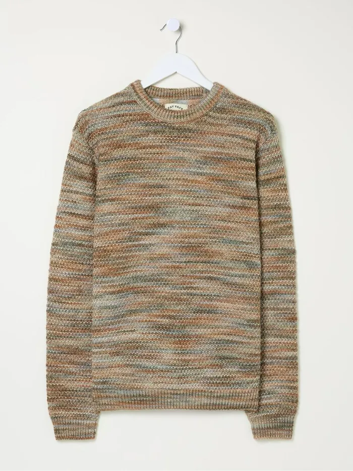 Fat Face Knitwear Orange Ombre Crew Neck Jumper 8211 Men