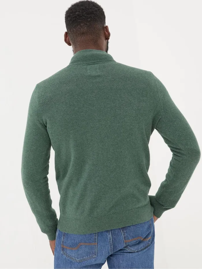 Fat Face Knitwear Rye Dark Green HalfNeck 8211 Men