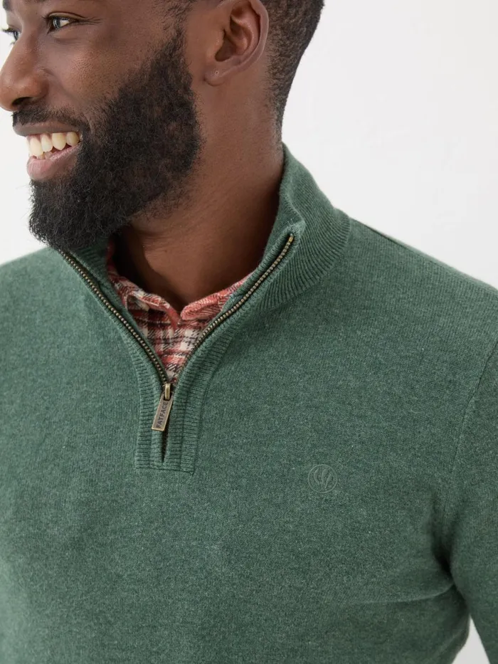 Fat Face Knitwear Rye Dark Green HalfNeck 8211 Men