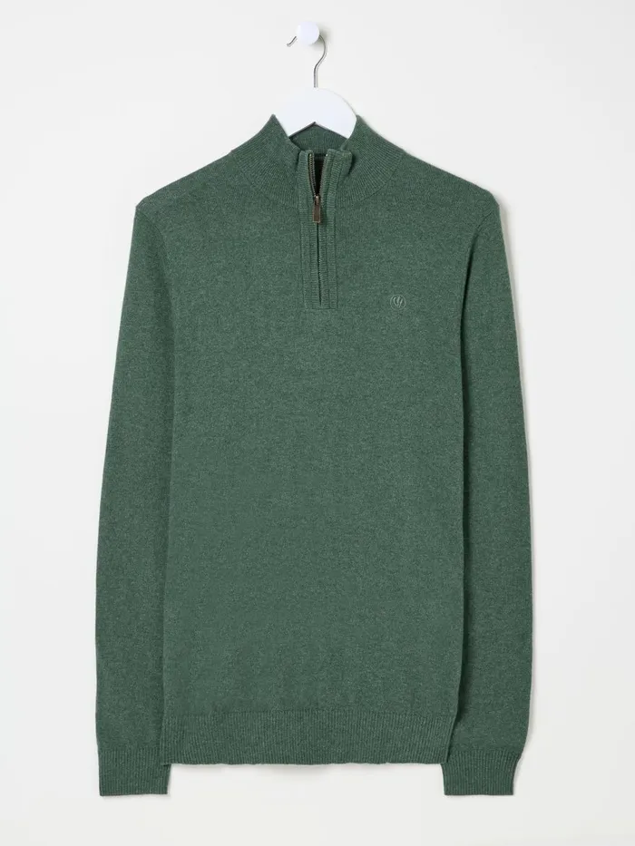 Fat Face Knitwear Rye Dark Green HalfNeck 8211 Men