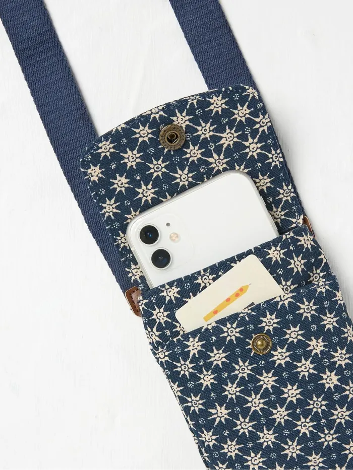 Fat Face Phone Bags Blue Canvas Phone Bag 8211 Women