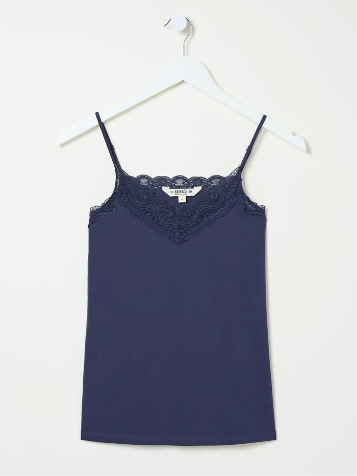 Fat Face Pyjamas and Nightwear Blue VNeck Lace Vest 8211 Women