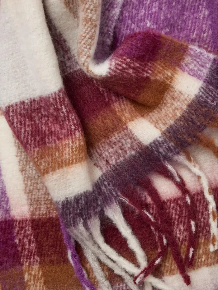 Fat Face Scarves Purple Eva Check Scarf 8211 Women Fat Face Scarves Purple Eva Check Scarf 8211 Women