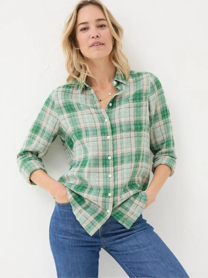 Fat Face Shirts and Blouses Olivia Black Waffle Check Shirt 8211 Women