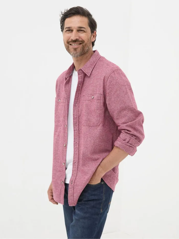 Fat Face Shirts Red Long Sleeve Malton Shirt 8211 Men