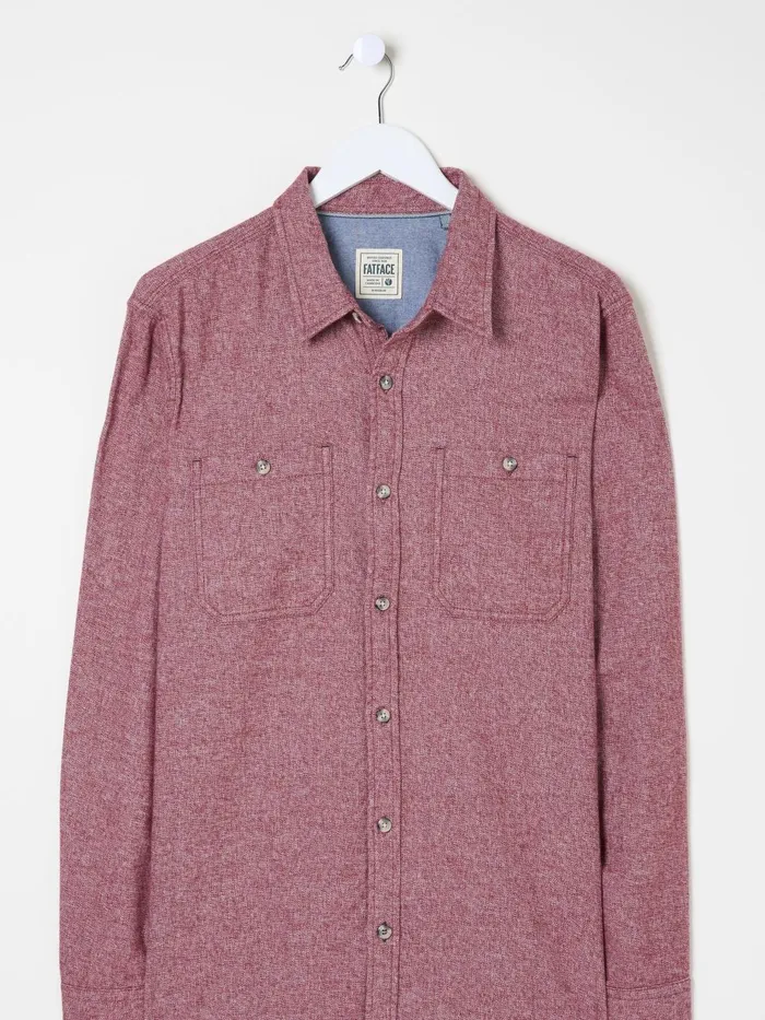 Fat Face Shirts Red Long Sleeve Malton Shirt 8211 Men