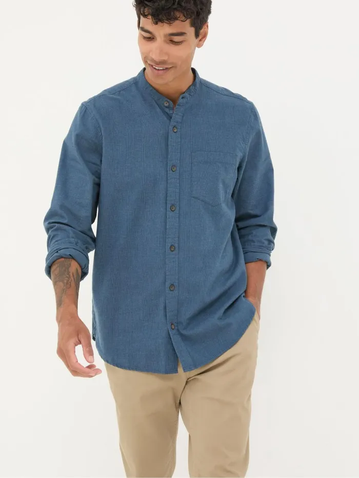 Fat Face Shirts Tadlow Blue Grandad Shirt 8211 Men