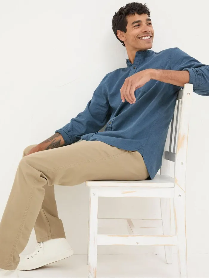 Fat Face Shirts Tadlow Blue Grandad Shirt 8211 Men