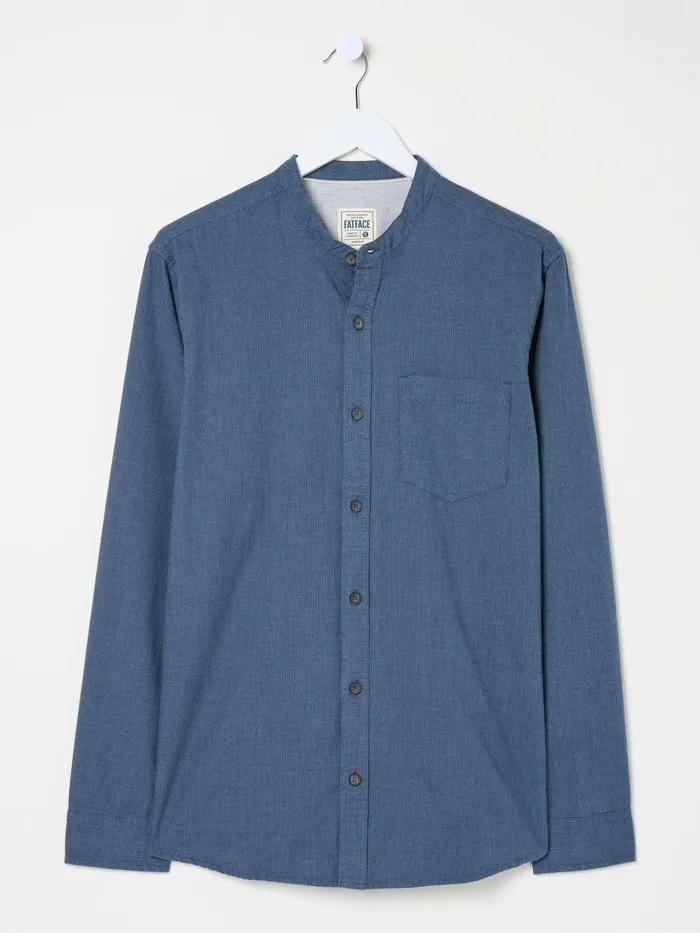 Fat Face Shirts Tadlow Blue Grandad Shirt 8211 Men