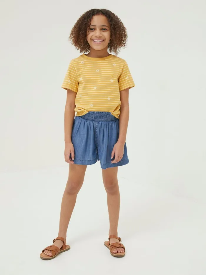 Fat Face Shorts Blue Embroidered Chambray Flippy Shorts 8211 Kids
