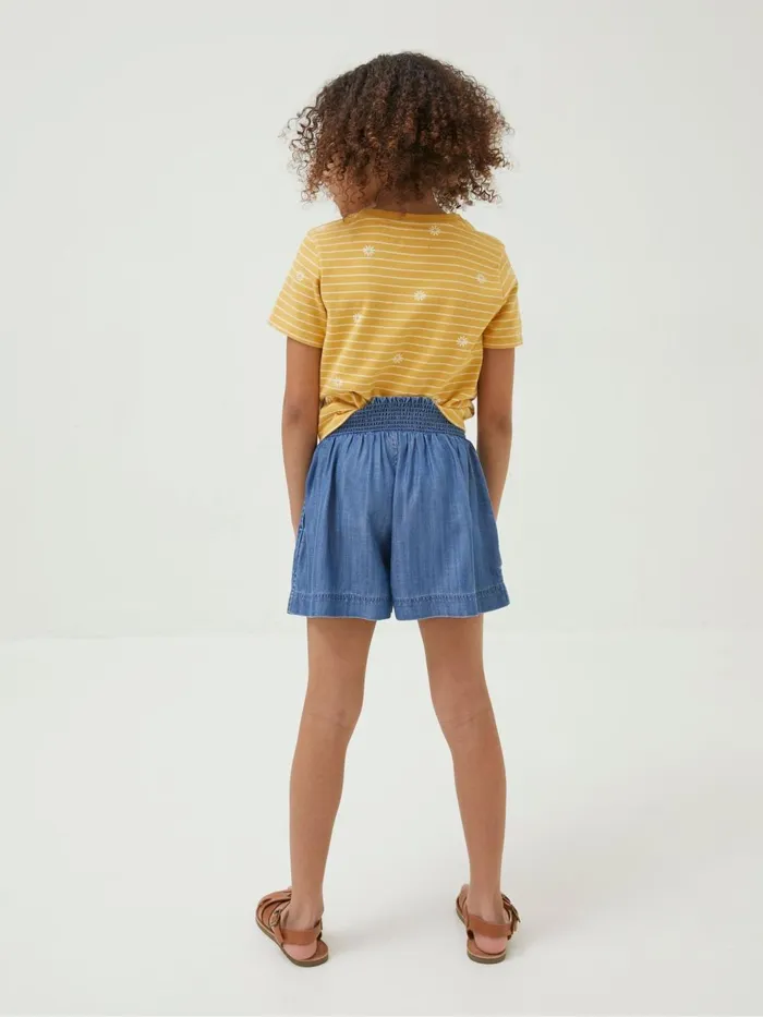 Fat Face Shorts Blue Embroidered Chambray Flippy Shorts 8211 Kids
