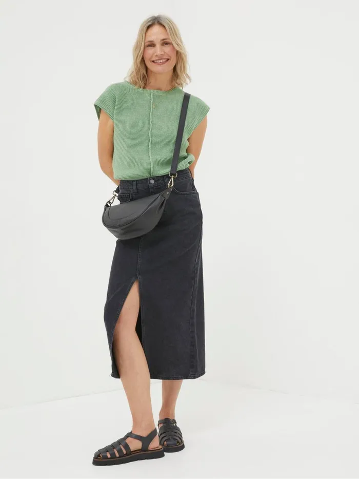 Fat Face Skirts Ava Black Denim Midi Skirt 8211 Women